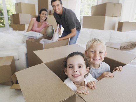 Checklist and packed boxes ready for a house move in Edmonton