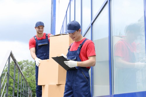Removal team loading furniture for a local Edmonton home move