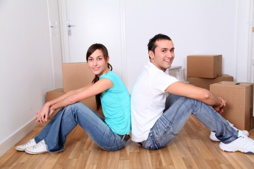 Prepared removal truck for moving furniture and boxes
