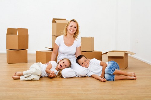 Local Edmonton packing supplies and boxed belongings ready for transport