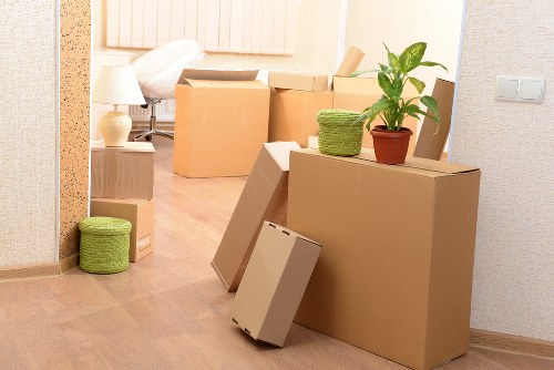 Professional movers loading household furniture in Edmonton
