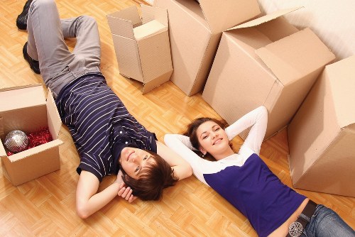 Boxes, labels, and moving supplies prepared for a home move in Edmonton