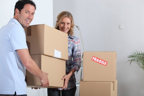 Van loading process with secured items and safety focus