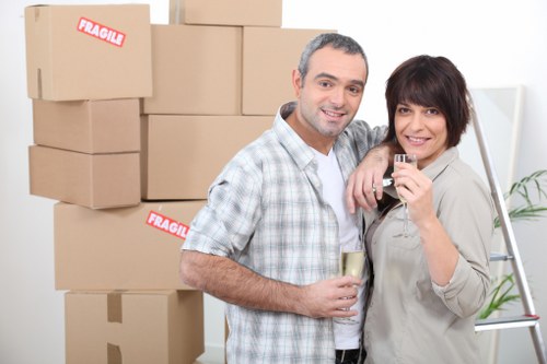 Warehouse and retail items organized for a commercial relocation