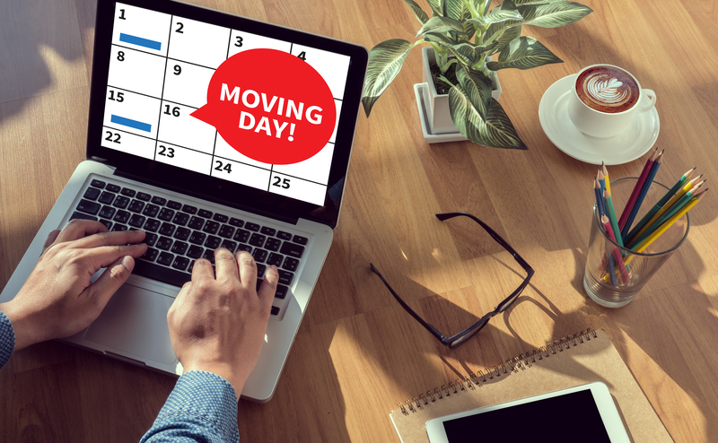 Preparation checklist and organized office move materials